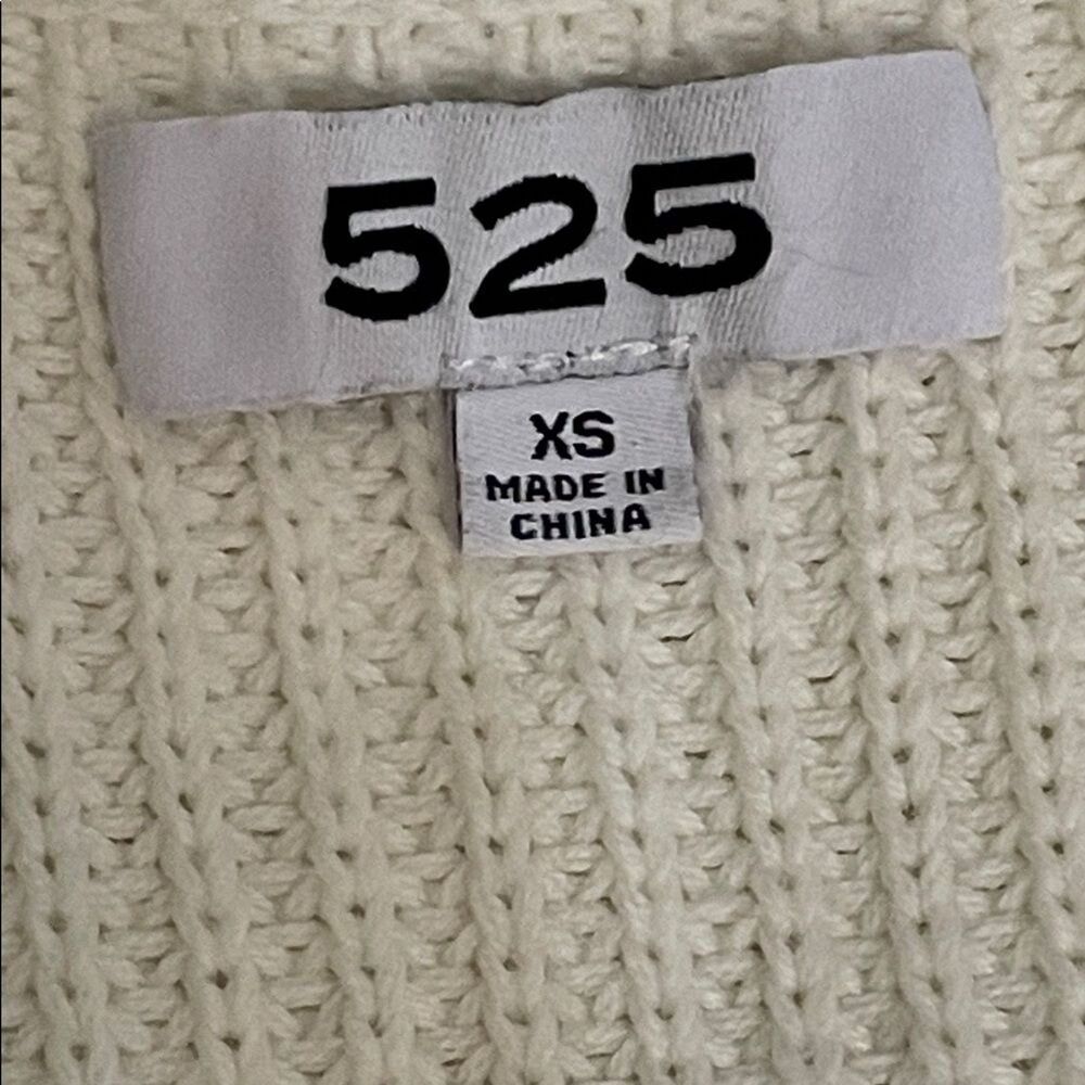 525 America Creamy White Cotton Rib Knit Tank Top Sweater Womens Size XS - Picture 2 of 9